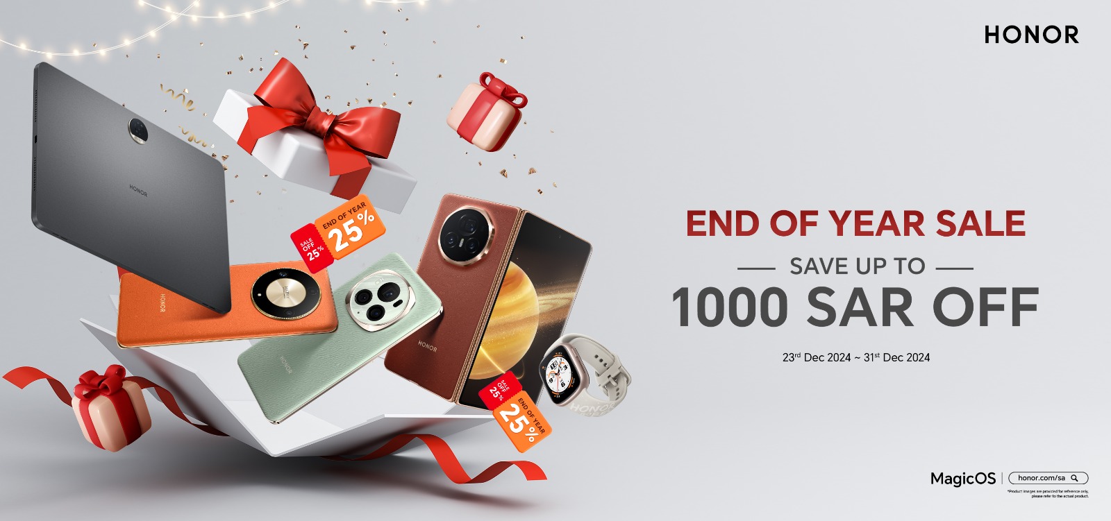 HONOR Announces End of Year Sale With Unbeatable Discounts For Maximum Savings, Customers can enjoy up to SAR 1,000 off across a range of HONOR products